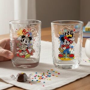 Vintage Walt Disney World 2000 Celebration Set of 2 Glass Cups
